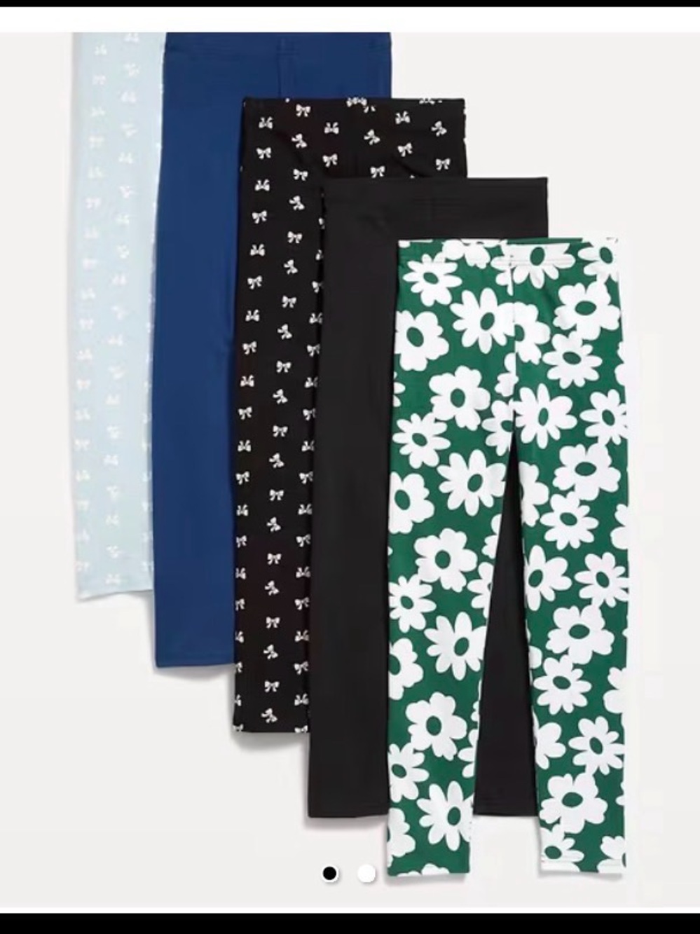 5 pairs of Old Navy Light Blue Leggings with White Bow Print size Medium/8